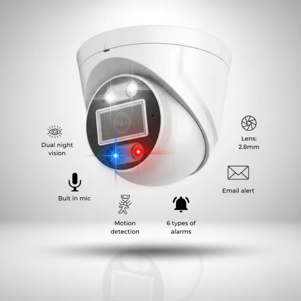 GaitTech 4 MP IP Alarm Dome Camera